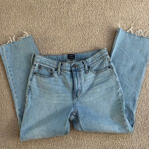 “J.Crew: Mid-rise flare crop” Great condition, lighter wash